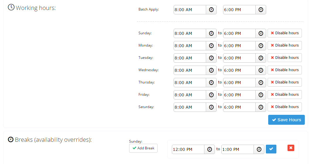 Booking Features Staff