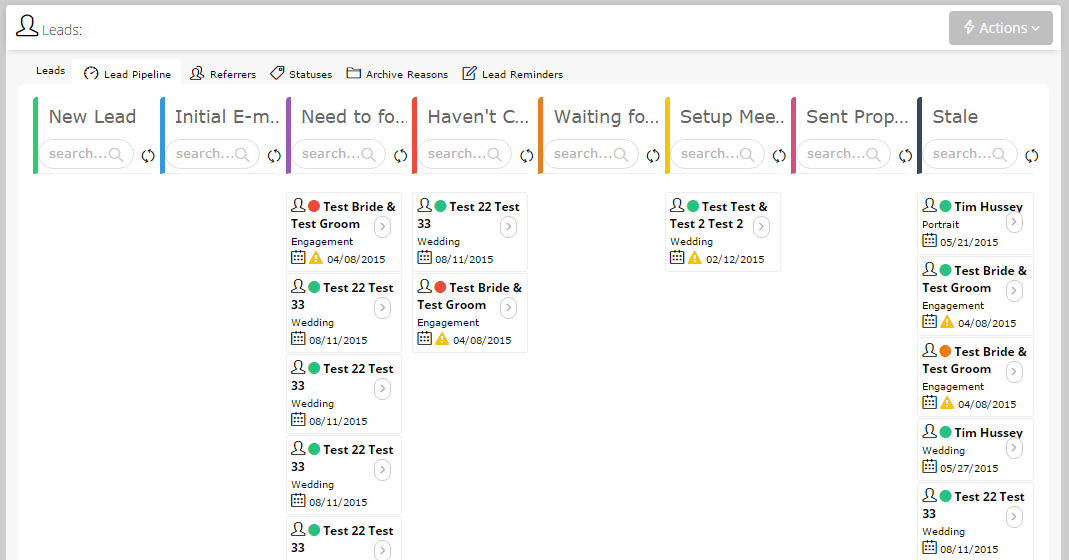 Lead, Event, and Project Pipeline tools