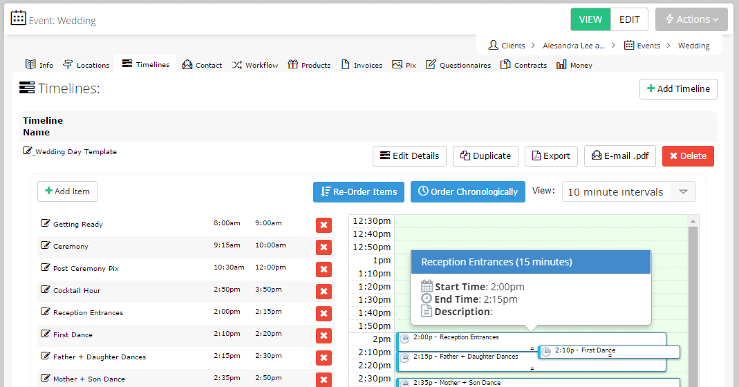Event Timelines